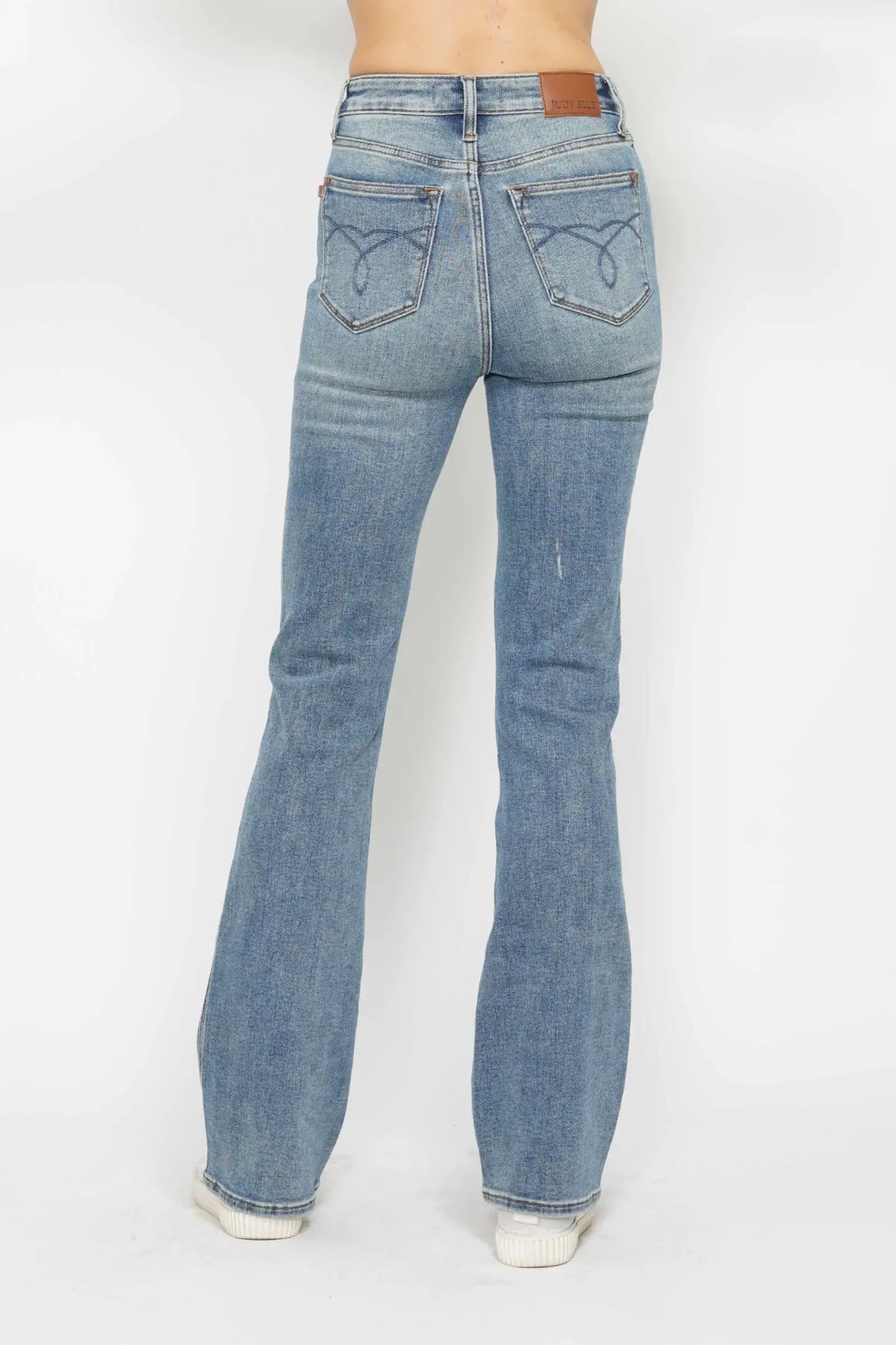 Judy Blue Full Size Tummy Control Back Embroidered Pocketed Bootcut Jeans Plus Size - Trendsi - Flyclothing LLC