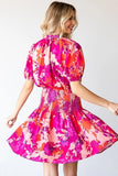 First Love Floral Short Sleeve Smocked Mini Dress - Trendsi