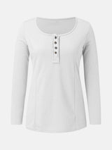 Full Size Scoop Neck Long Sleeve T-Shirt - Trendsi - Flyclothing LLC