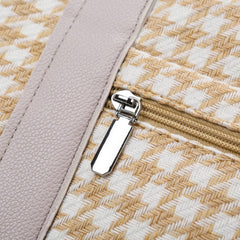 Houndstooth Canvas Travel Bag - Trendsi
