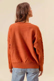 SO ME Embroidered Flower Cable Knitted Sweater - Trendsi - Flyclothing LLC