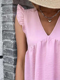 Ruffled V-Neck Cap Sleeve Blouse - Trendsi - Flyclothing LLC