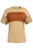 Striped Round Neck Short Sleeve T-Shirt - Trendsi - Flyclothing LLC