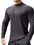 Men's Mock Neck Long Sleeve T-Shirt - Trendsi - Flyclothing LLC