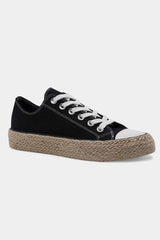 Beast Fashion Lace Up Woven Espadrille Sole Sneakers - Trendsi - Flyclothing LLC