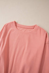 Round Neck Long Sleeve Top and Pants Set - Trendsi - Flyclothing LLC