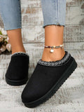Round Toe Platform Slippers - Trendsi - Flyclothing LLC