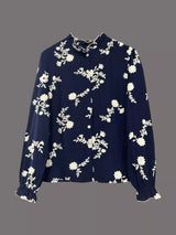Floral Embroidered Long Sleeve Shirt - Trendsi - Flyclothing LLC