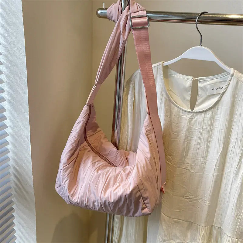 Pleated Dumpling Crossbody Bag - Trendsi - Flyclothing LLC