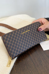 PU Leather Plaid Wallet - Trendsi