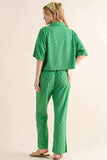 And The Why Brushed Texture Checker Board Pattern Casual Top - Trendsi - Flyclothing LLC