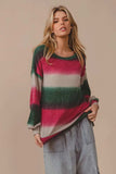 BiBi Striped Gradation Print Knit Top - Trendsi - Flyclothing LLC