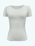 Round Neck Short Sleeve T-Shirt - Trendsi - Flyclothing LLC