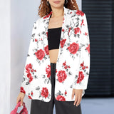 Baha Ranch Mexican Red Rose Floral Blazer