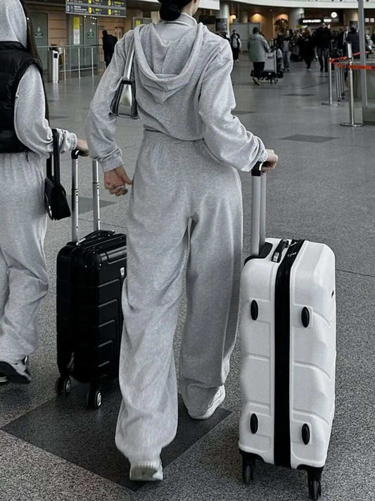 Zip Up Hoodie and Pocketed Pants Set - Trendsi - Flyclothing LLC