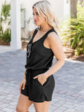 Scoop Neck Wide Strap Romper with Pockets - Trendsi - Flyclothing LLC