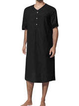 Men's Full Size Button Detail Short Sleeve Lounge Dress Plus Size - Trendsi - Flyclothing LLC
