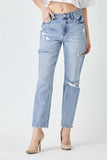 RISEN Distressed Slim Cropped Jeans - Trendsi - Flyclothing LLC