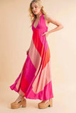 Aemi+Co Color Block Sleeveless Maxi Dress - Trendsi