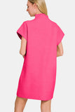 Zenana Short Sleeve Sweater Mini Dress - Trendsi