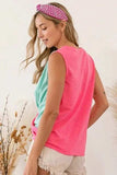 BiBi Slub Terry Color Block Twisted Top - Trendsi - Flyclothing LLC