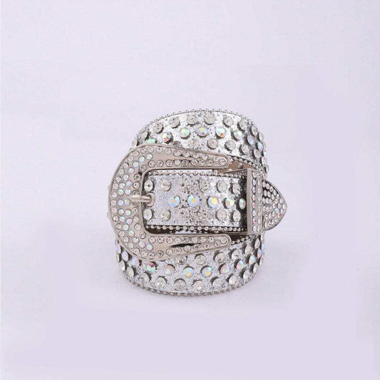 PU Leather Rhinestone Belt - Trendsi - Flyclothing LLC