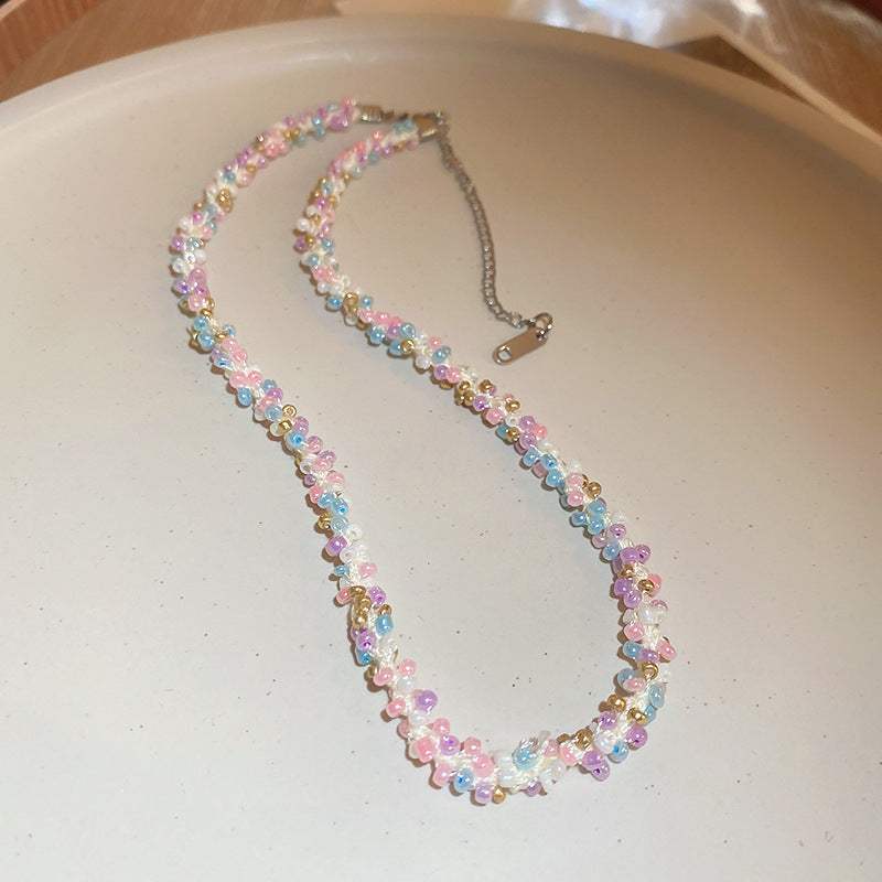 Titanium Steel Rice Bead Necklace - Trendsi - Flyclothing LLC
