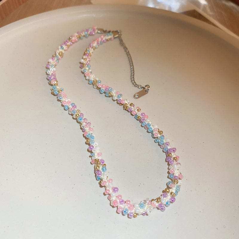 Titanium Steel Rice Bead Necklace - Trendsi - Flyclothing LLC