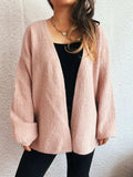 Open Front Long Sleeve Cardigan - Trendsi - Flyclothing LLC