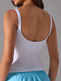 Scoop Neck Active Tank with Detachable Chest Pads - Trendsi