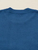 Howdy Embroidered Round Neck Sweater - Trendsi - Flyclothing LLC