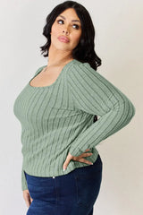 Basic Bae Full Size Ribbed Long Sleeve T-Shirt - ShopBasicbae - Flyclothing LLC