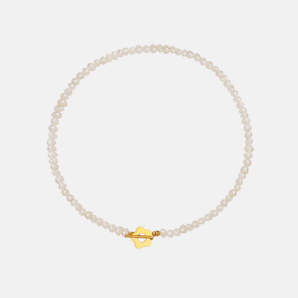 Titanium Steel Pearl Flower Necklace - Trendsi - Flyclothing LLC