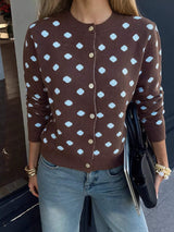 Polka Dot Button Up Cardigan - Trendsi - Flyclothing LLC