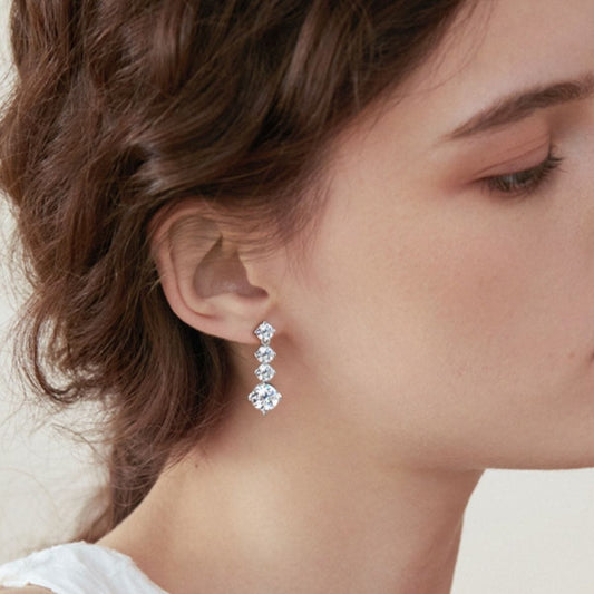 4 Carat Moissanite 925 Sterling Silver Earrings - Trendsi