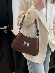 Bow PU Leather Knotted Strap Handbag - Trendsi