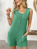 Pocketed Round Neck Sleeveless Romper - Trendsi - Flyclothing LLC