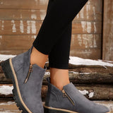 Side Zip Ankle Boots - Trendsi - Flyclothing LLC