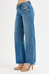 RISEN Full Size Mid Rise Baggy Jeans Plus Size - Trendsi - Flyclothing LLC