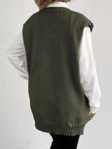 Button-Down Button Up Sweater Vest - Trendsi - Flyclothing LLC