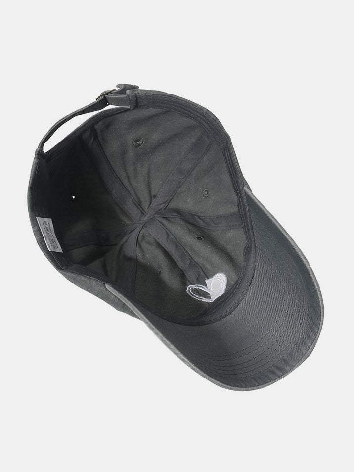 Embroidered Heart Washed Cotton Baseball Cap - Trendsi - Flyclothing LLC