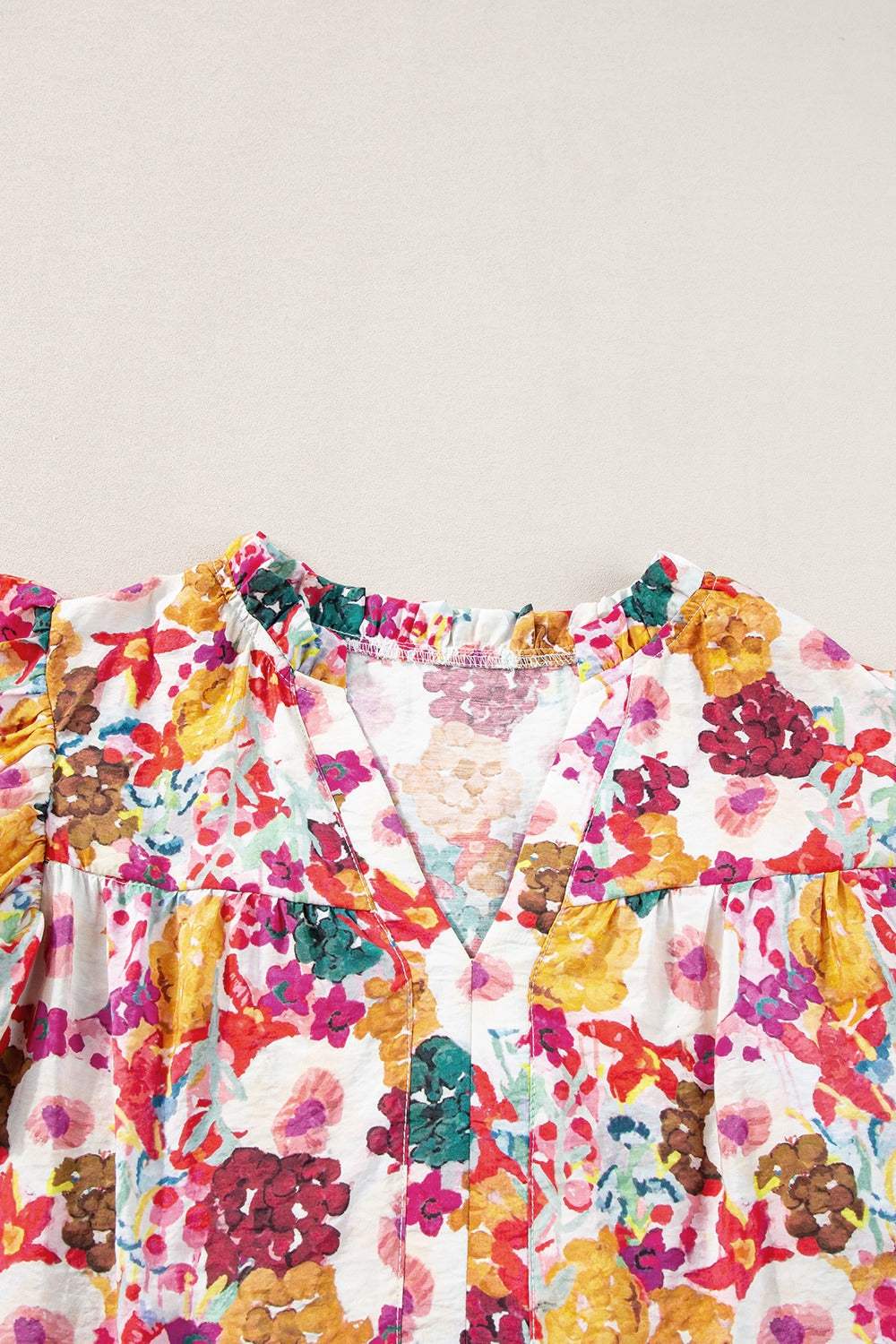 Ruffled Printed Cap Sleeve Mini Dress - Trendsi - Flyclothing LLC