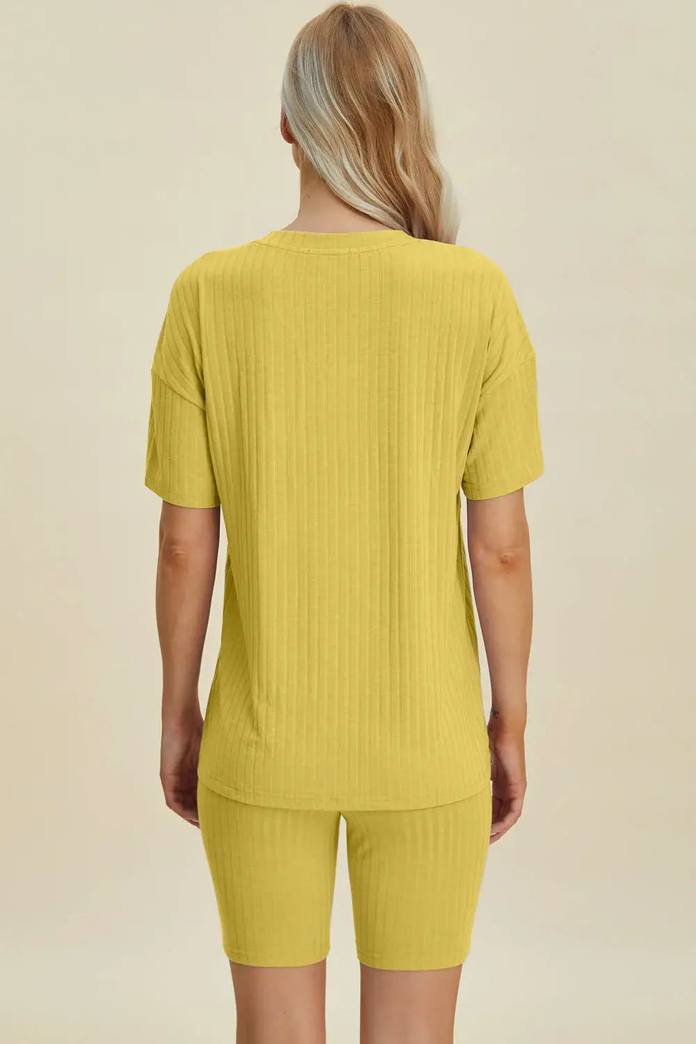 Basic Bae Full Size Ribbed V-Neck Short Sleeve Top and Shorts Set - ShopBasicbae - Flyclothing LLC