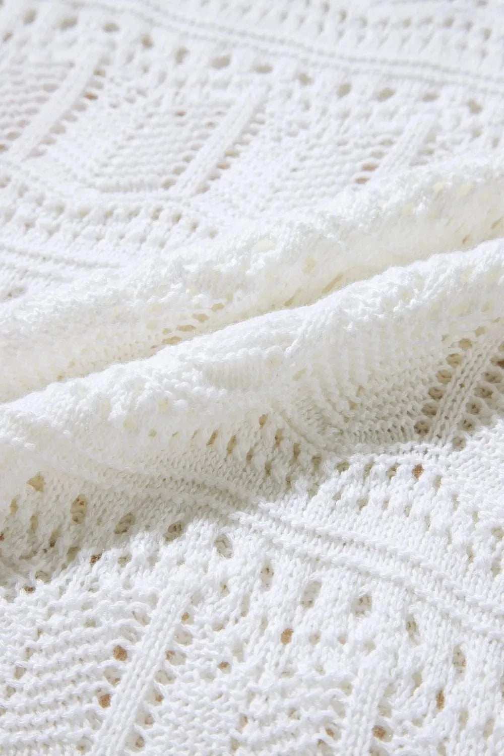 V Neck Textured Hollow-Out Sweater Vest - Trendsi - Flyclothing LLC