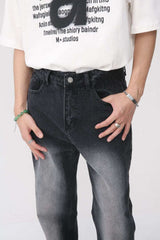 Men's Washed Straight Leg Jeans - Trendsi - Flyclothing LLC