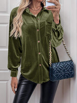 Button Up Long Sleeve Shirt - Trendsi - Flyclothing LLC