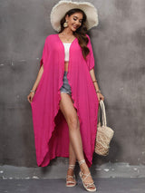 Open Front Half Sleeve Cover Up - Trendsi - Flyclothing LLC