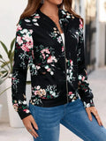 Printed Zip Up Long Sleeve Outerwear - Trendsi