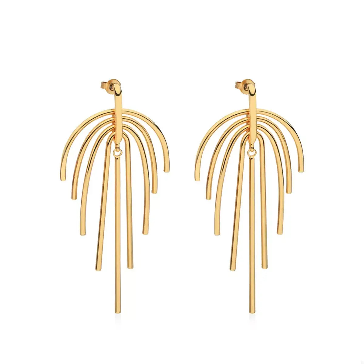 18K Gold-Plated Geometric Earrings - Trendsi - Flyclothing LLC
