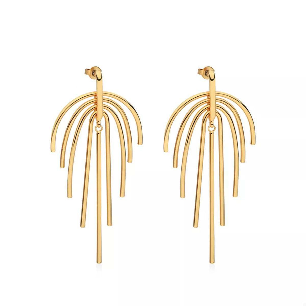 18K Gold-Plated Geometric Earrings - Trendsi - Flyclothing LLC
